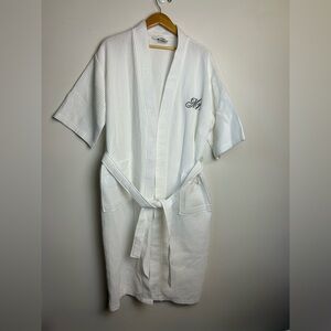 Luxor Egiptian Cotton White Waffle Knit Men's Robe Mr Old Money Luxury Os Minima